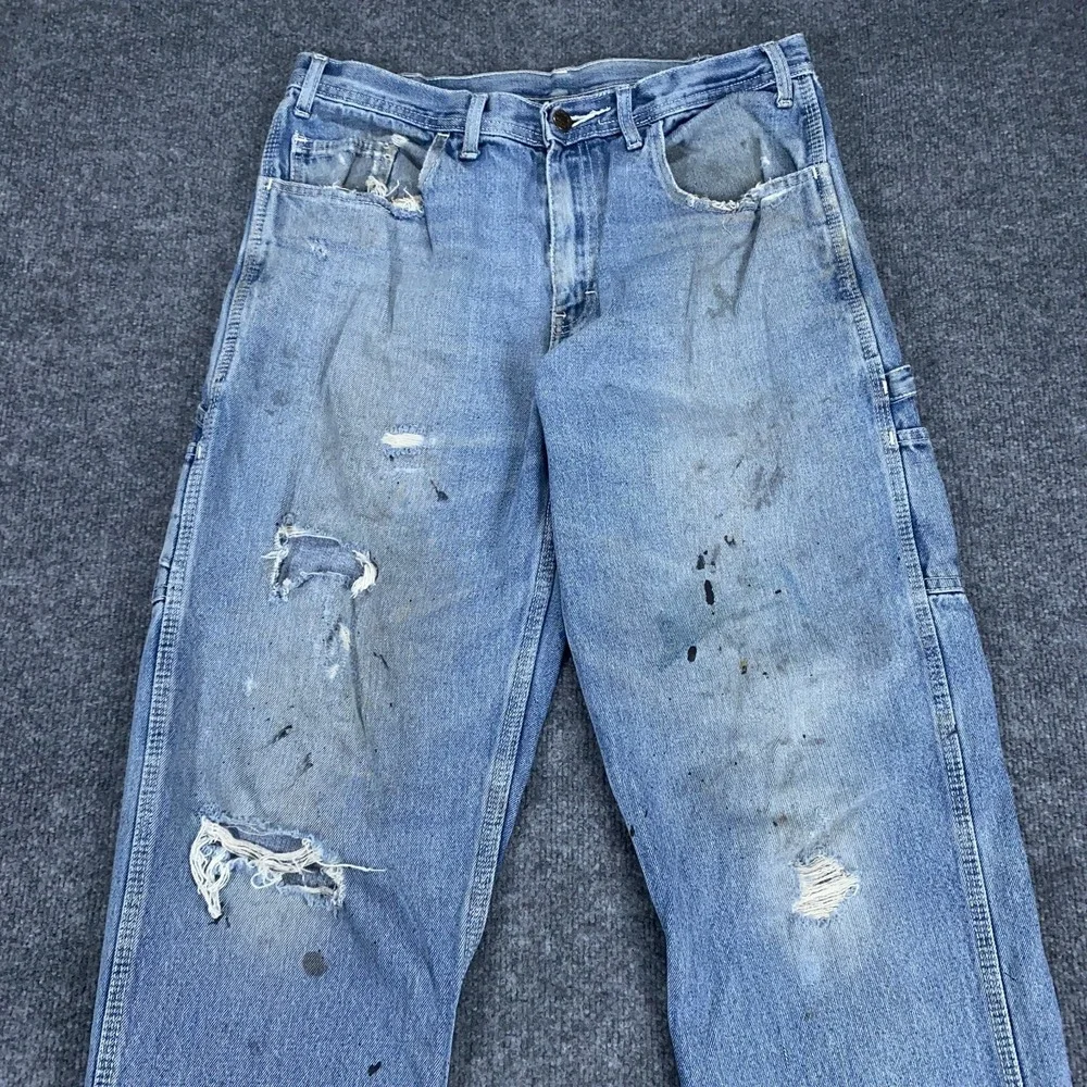Vtg Real WorkWear Carpenter Jeans Mens 32x32 Paint Splatter Distressed Y2K‎ Gorp